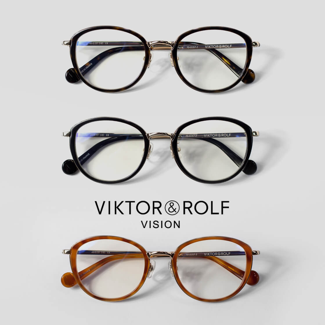 VIKTOR＆ROLF ヴィクター＆ロルフ フォックスフレーム メガネ 度付き 伊達 70-0157