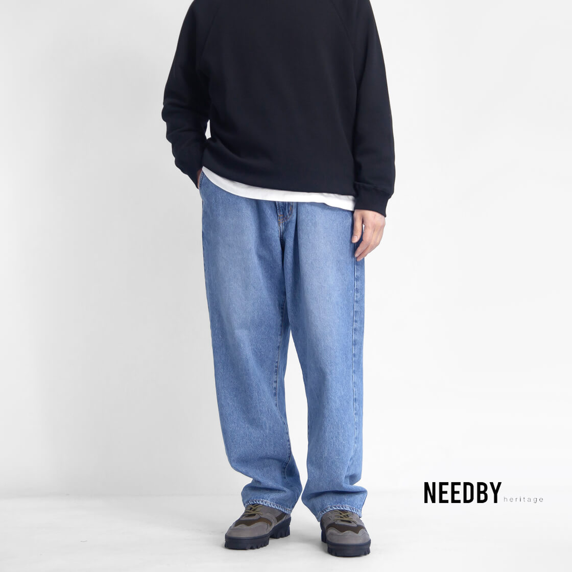 NEEDBY heritage ニードバイヘリテージ DANIEL ワイドテーパード デニムパンツ ジーンズ 日本製 メンズ