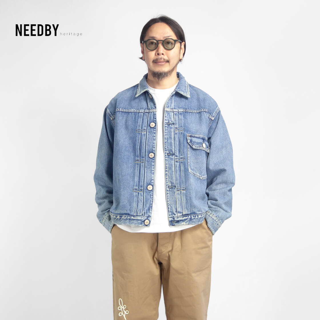 NEEDBY heritage ニードバイヘリテージ vintage NO.1 15years 1st デニムジャケット Gジャン ダメージ 日本製 メンズ