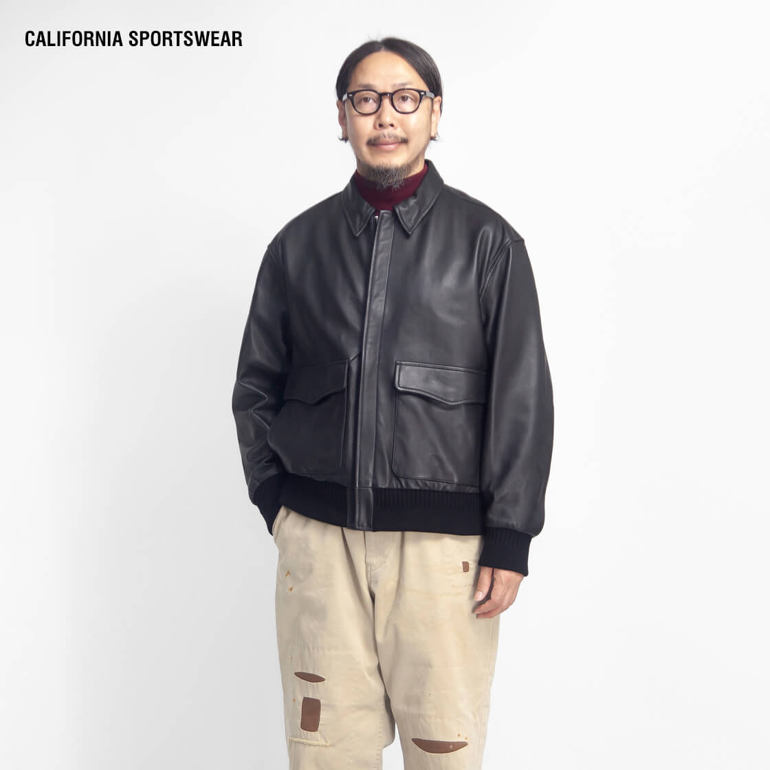 CALIFORNIA SPORTSWEAR カリフォルニアスポーツウェア A-2 ラムレザージャケット メンズ