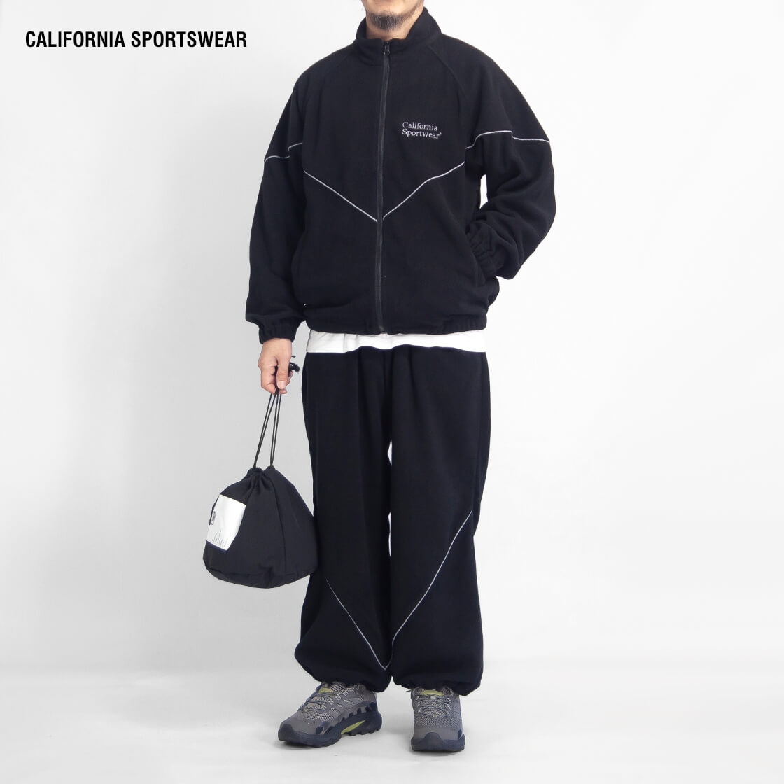 CALIFORNIA SPORTSWEAR カリフォルニアスポーツウェア フリース トラックジャケット イージーパンツ セットアップ 3点セット メンズ