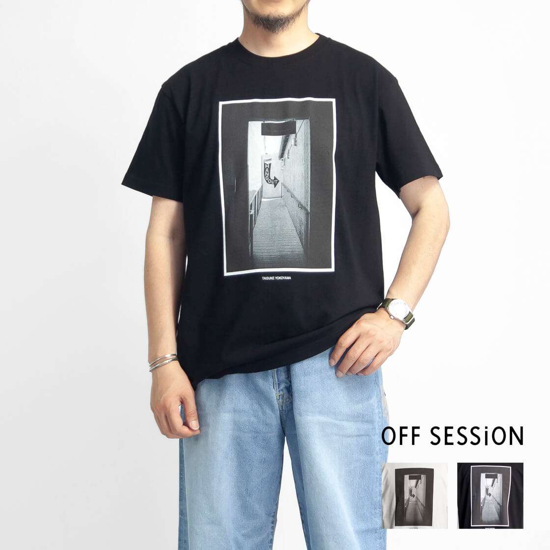 OFF SESSiON オフセッション 横山泰介 HANG OUT サーフフォトプリントTシャツ メンズ