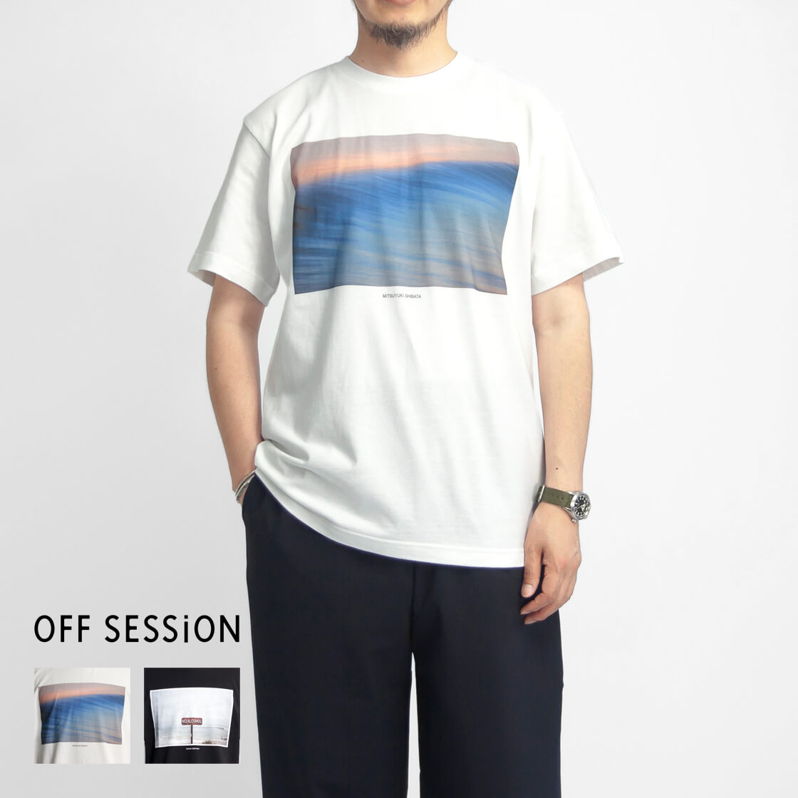 OFF SESSiON オフセッション 芝田満之 CALLING THE SEA 2 サーフフォトプリントTシャツ メンズ