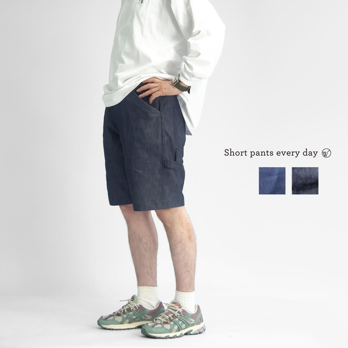 Short pants every day ショートパンツエブリデイ クールマックスデニム ペインターショートパンツ 日本製 メンズ