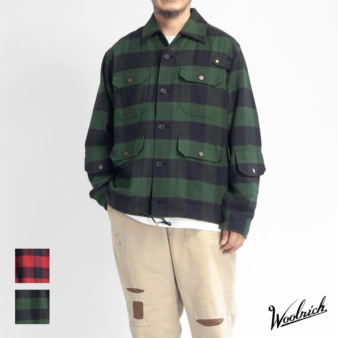 WOOLRICH OUTDOOR LABEL ウールリッチ アウトドア バッファローチェック フィッシング コーチジャケット メンズ