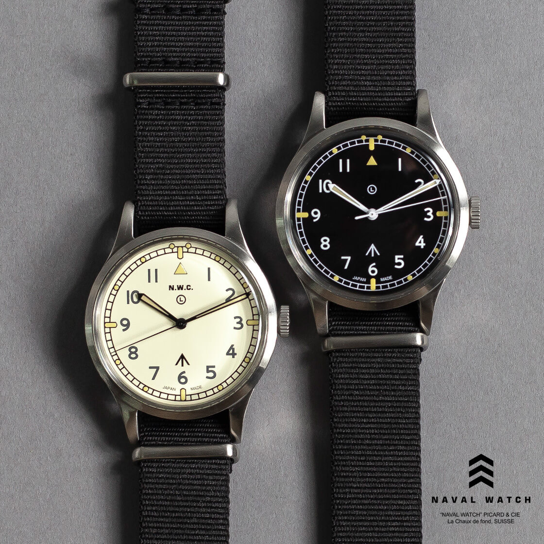 NAVAL WATCH Produced by LOWERCASE ナバルウォッチ NATOタイプベルト 回転ベゼル 腕時計 クォーツ 日本製 メンズ  